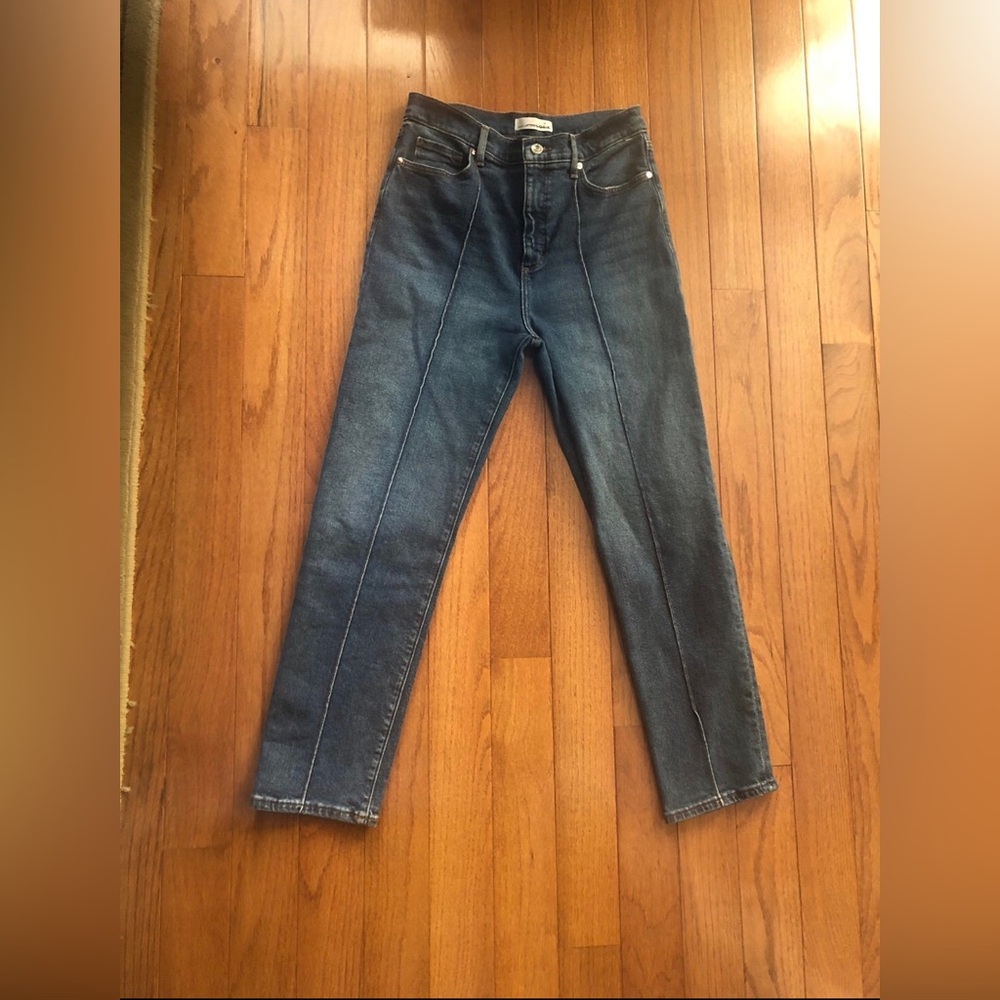 NWOT Ann Taylor LOFT High Rise Pintucked Blue Medium Wash Jeans Size 4 or 27 - Picture 2 of 9